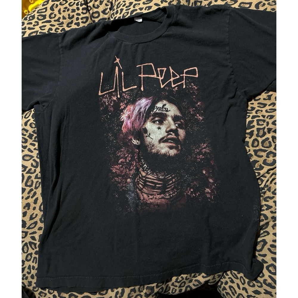 Lil Peep Black Adult Unisex Portrait Tee, Size‎ Large